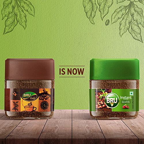 BRU Instant Coffee Powder - Rich Aroma Granules, 25 g Jar 