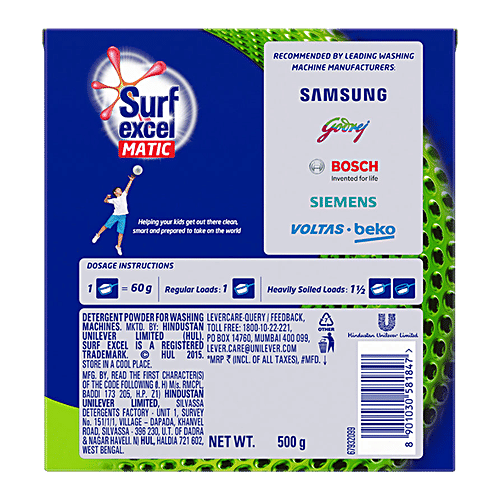 Surf Excel Matic Top Load Detergent Powder, 500 g  