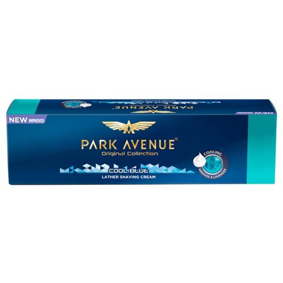 Park Avenue Lather Shaving Cream - Cool Blue, 84 g (Get 40% Free)