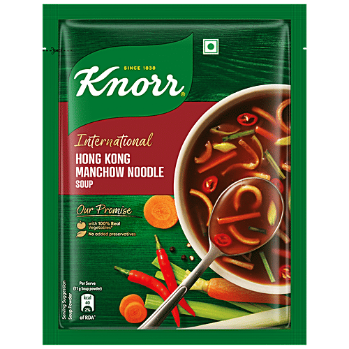 Knorr International Hong Kong Manchow Noodle Soup - Real Vegetables, No Added Preservatives, 44 g  No Added Preservatives