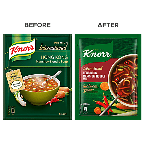Knorr International Hong Kong Manchow Noodle Soup - Real Vegetables, No Added Preservatives, 44 g  No Added Preservatives