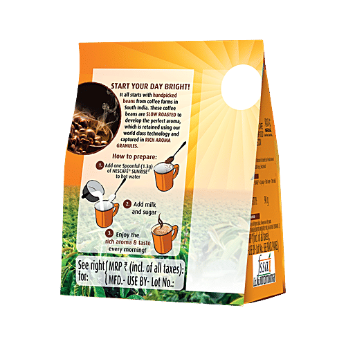 Nescafe  Sunrise Instant Coffee Powder - Chicory Mix, 90 g Pouch 