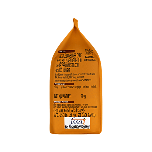 Nescafe  Sunrise Instant Coffee Powder - Chicory Mix, 90 g Pouch 