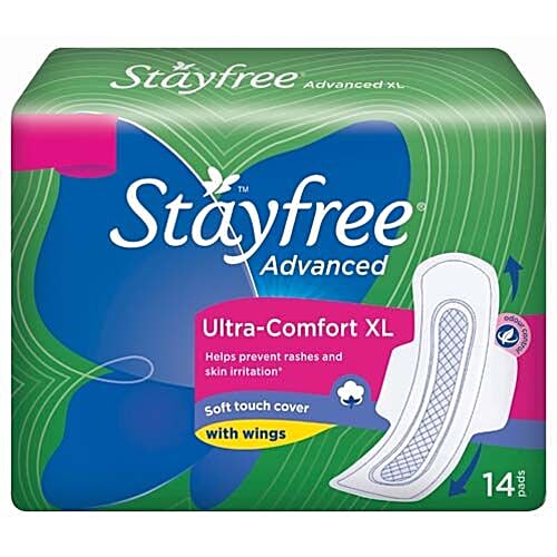 STAYFREE Soft Ultra-Thin Sanitary Pads With Wings - Advanced XL, 14 Pads  