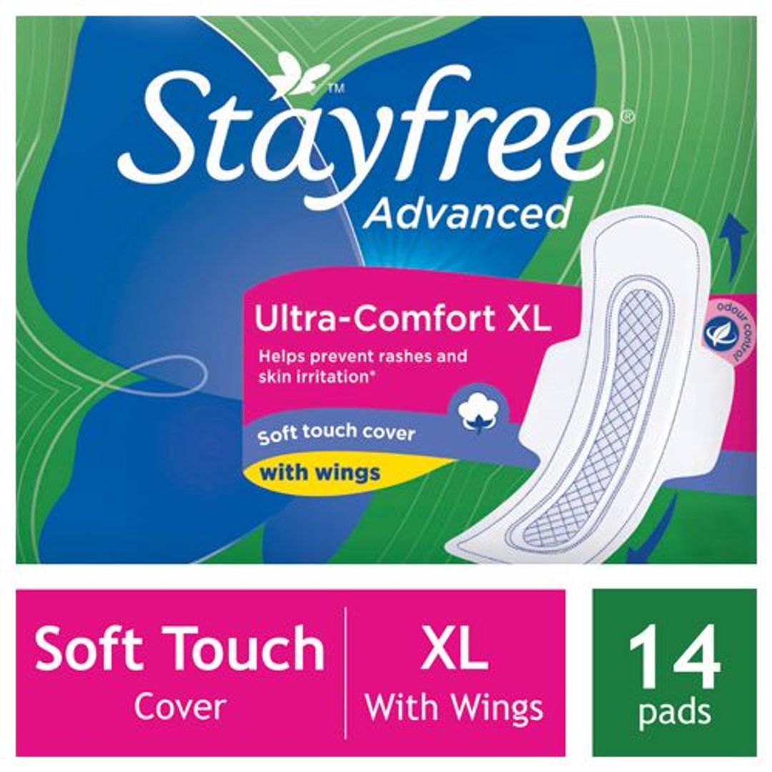 STAYFREE Sanitary Pads - Advanced Xl Soft Ultra-Thin, with Wings, 14 Pads 