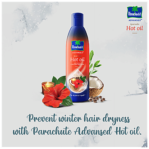 Parachute  Advansed Deep Conditioning Hot Oil - For Winter Dryness, Nourishes Dry Hair, Ayurvedic Warming Oils, 90 ml Bottle Ayurvedic Warming Oils