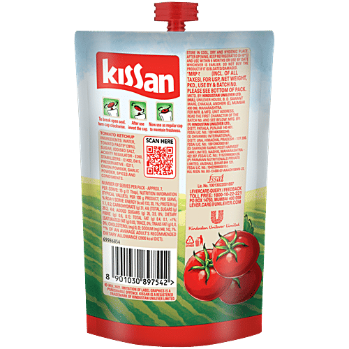 Kissan Fresh Tomato Ketchup, 90 g No Trans Fat