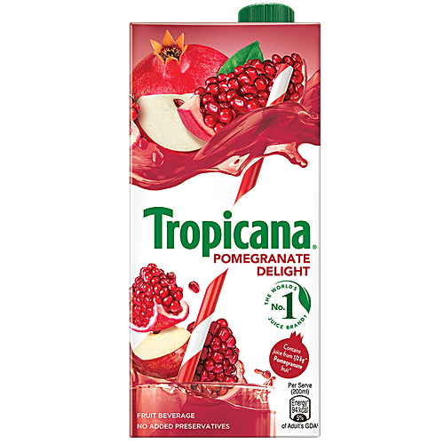 Tropicana Delight Fruit Juice - Pomegranate, 1 L Tetra 
