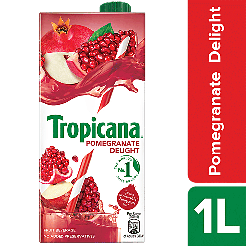 Tropicana Delight Fruit Juice - Pomegranate, 1 L Tetra 