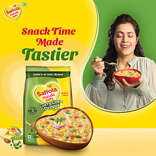 Saffola Masala Oats - Curry & Pepper, 38 g  No Cholesterol, No Trans Fat
