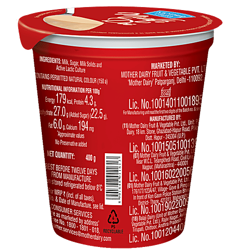 Mother Dairy Mishti Doi, 400 g Cup