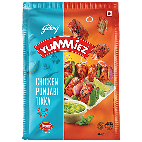 Godrej Yummiez Chicken Punjabi Tikka, 360 g Pouch Antibiotic Free