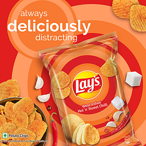 Lay's West Indies Hot 'N' Sweet Chilli Potato Chips, 24 g  