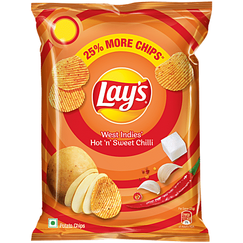 Lay's West Indies Hot 'N' Sweet Chilli Potato Chips, 24 g  