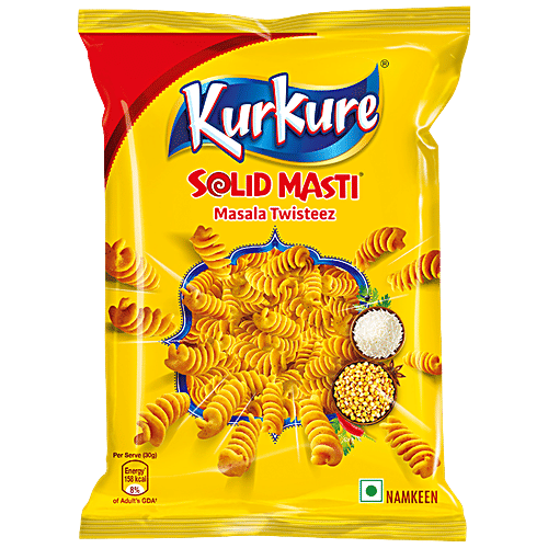 Kurkure Solid Masti Masala Twisteez Namkeen, 30 g  
