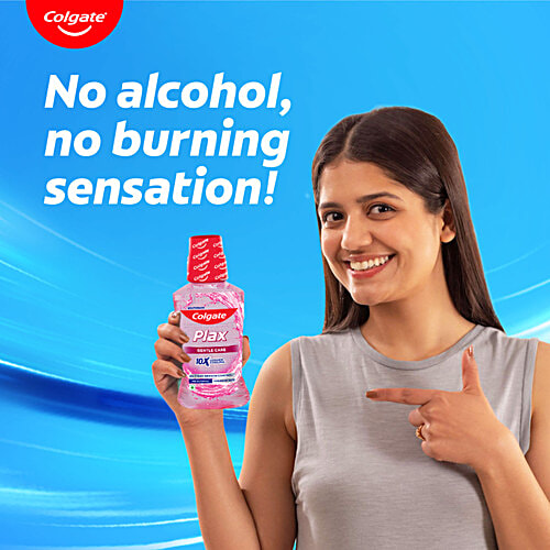 Colgate Plax Mouthwash - Gentle Care, 250 ml  No Alcohol, Removes Over 99% Of Germs