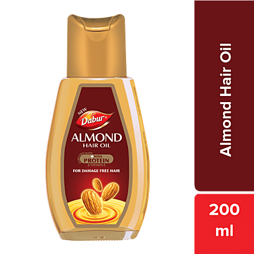 Dabur Almond Hair Oil - With Soya Protein & Vitamin E, 200 ml  