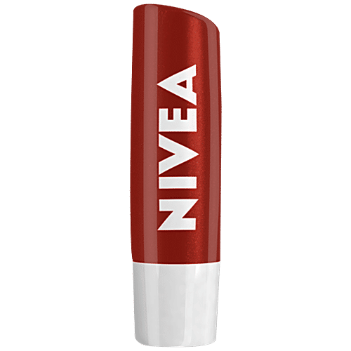 Nivea Pomegranate Shine Lip Balm - 24h Moisture With Natural Oils, Dark Red Shine & Pomegrenate Aroma, 4.8 g  With Natural Oils
