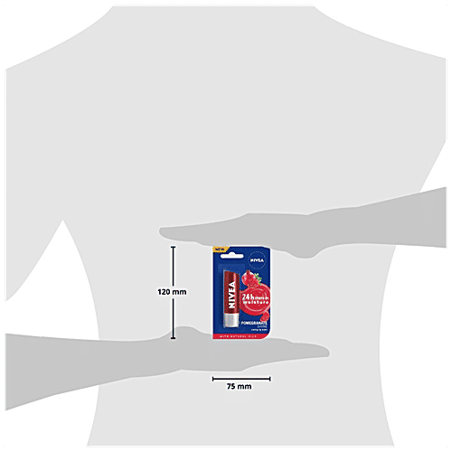 Nivea Pomegranate Shine Lip Balm - 24h Moisture With Natural Oils, Dark Red Shine & Pomegrenate Aroma, 4.8 g  With Natural Oils