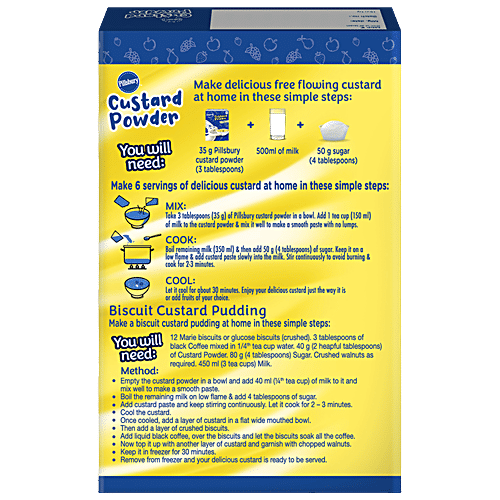 Pillsbury Custard Powder - Vanilla Flavour, 100 g Carton 