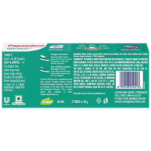 Pepsodent Gum Care+ Toothpaste, 140 g (Pack of 2) Fights Cavities