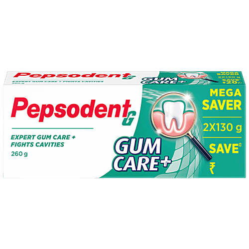 Pepsodent Gum Care+ Toothpaste, 140 g (Pack of 2) Fights Cavities
