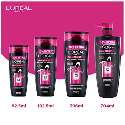Loreal Paris Fall Resist 3X Anti-Hairfall Shampoo, 75 ml Bottle