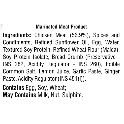 Venkys Kabab - Chicken Hariyali, 500 g Pouch Zero Sugar, Zero Trans Fat
