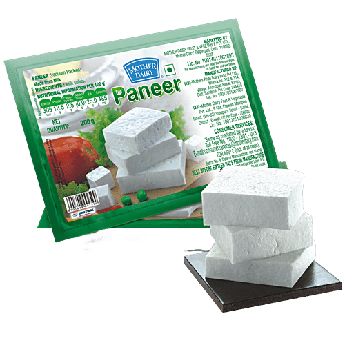 Mother Dairy Paneer, 200 g Pouch