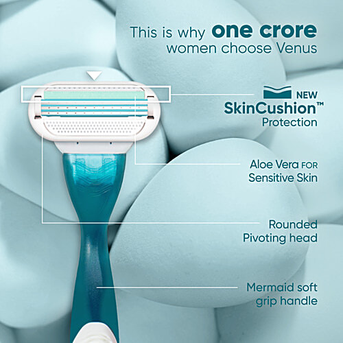 Gillette Venus Hair Removal Razor - With Aloe Extracts, For Women, 1 pc  No Strong Chemicals