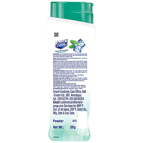 Dermi Cool Prickly Heat Powder Menthol Regular, 50g  