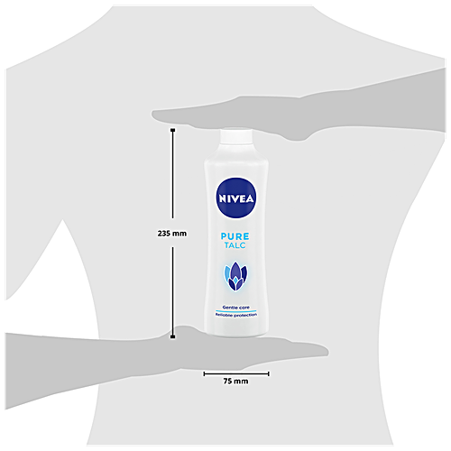 Nivea Pure Talcum Powder For Men & Women - For Gentle Fragrance & Reliable Protection Against Body Odour, 400 g  