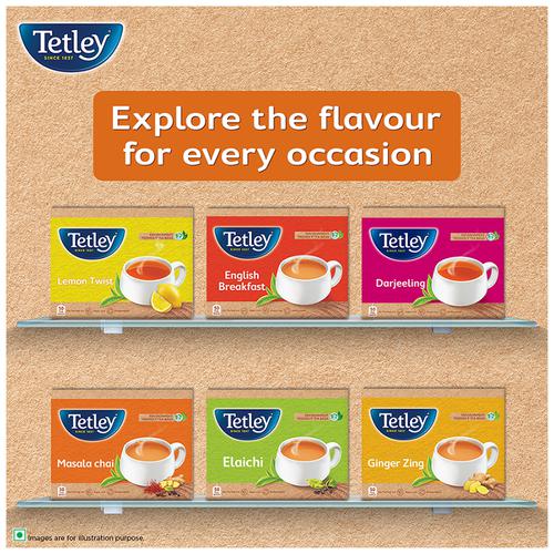Tetley Masala Tea - Spiced & Flavourful Assam Blend, Staple Free & Environment Friendly Bags, 100 g (50 Bags x 2 g each) 