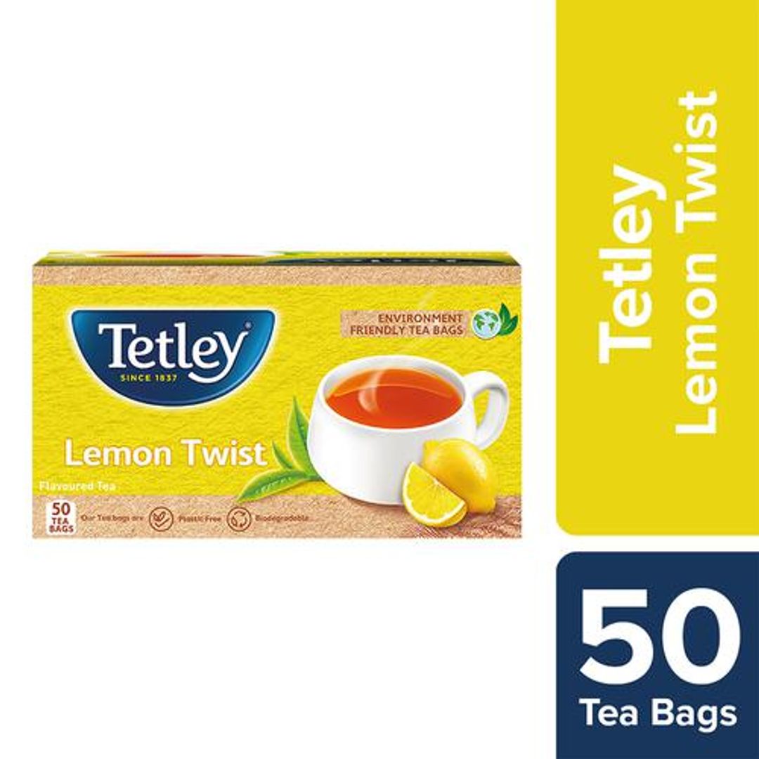 Tetley Black Tea - Lemon Twist, Zesty Flavour, Refreshing Taste, 100 g (50 Bags x 2 g each)
