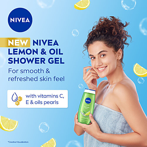 Nivea Lemon & Oil Shower Gel - With Refreshing Scent, pH Balanced, Moisturising, 250 ml  