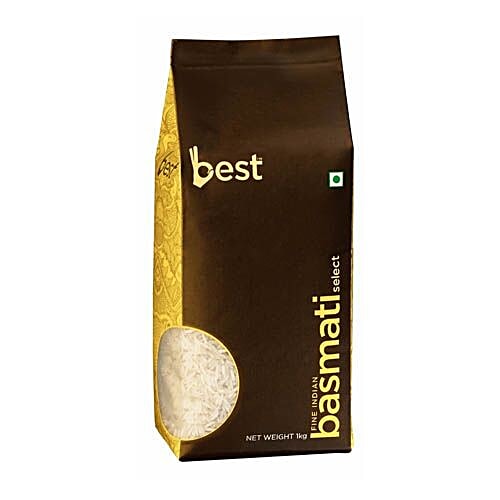 Best Select - Basmati Rice/Basmati Chawal, 1 kg pouch 