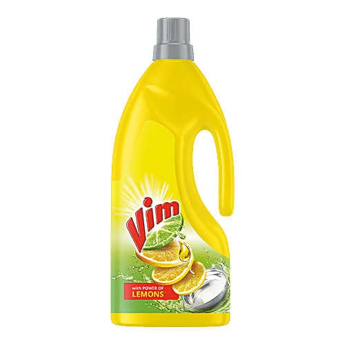 Vim Fresh Lemon Fragrance Dishwash Liquid Gel - Leaves No Residue, Grease Cleaner For All Utensils, Liquid Kitchen Soap, 1.8 L Can Leaves no Residue, Soft on Hands