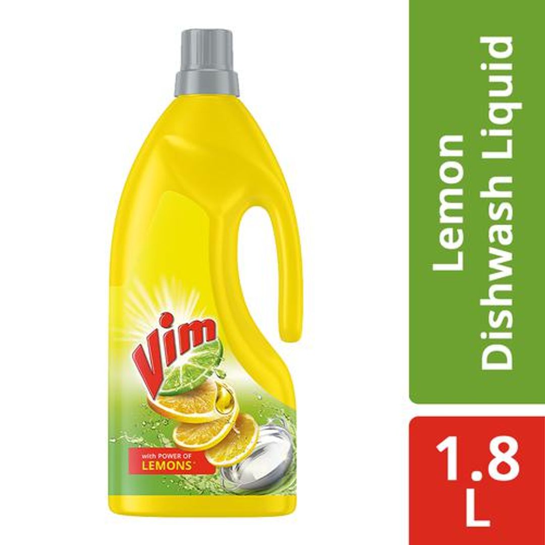 Vim Dishwash Liquid Gel - Lemon, 1.8 L Can