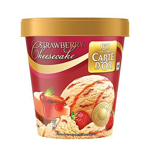Buy Kwality Walls Frozen Dessert Strawberry Cheesecake Carte Dor 750 Ml Jar Online At Best Price