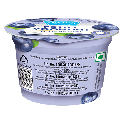 mother dairy Fruit Yoghurt - Blueberry, 100 g Cup 