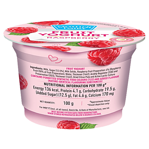 Buy Mother Dairy Fruit Yoghurt Raspberry 100 Gm Cup Online at the Best