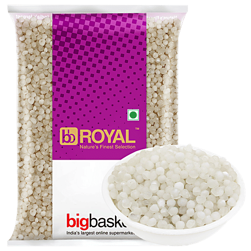 bb Royal Sabudana - White, Medium, 1 kg Pouch 