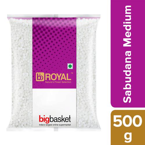 BB Royal Sabudana - White Medium, 500 g Pouch Source of Protein & No Fat