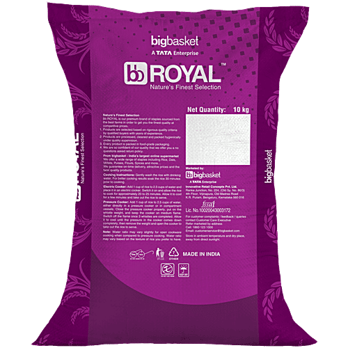 bb Royal HMT Kolam Rice/Akki, 10 kg Bag Sortex Cleaned