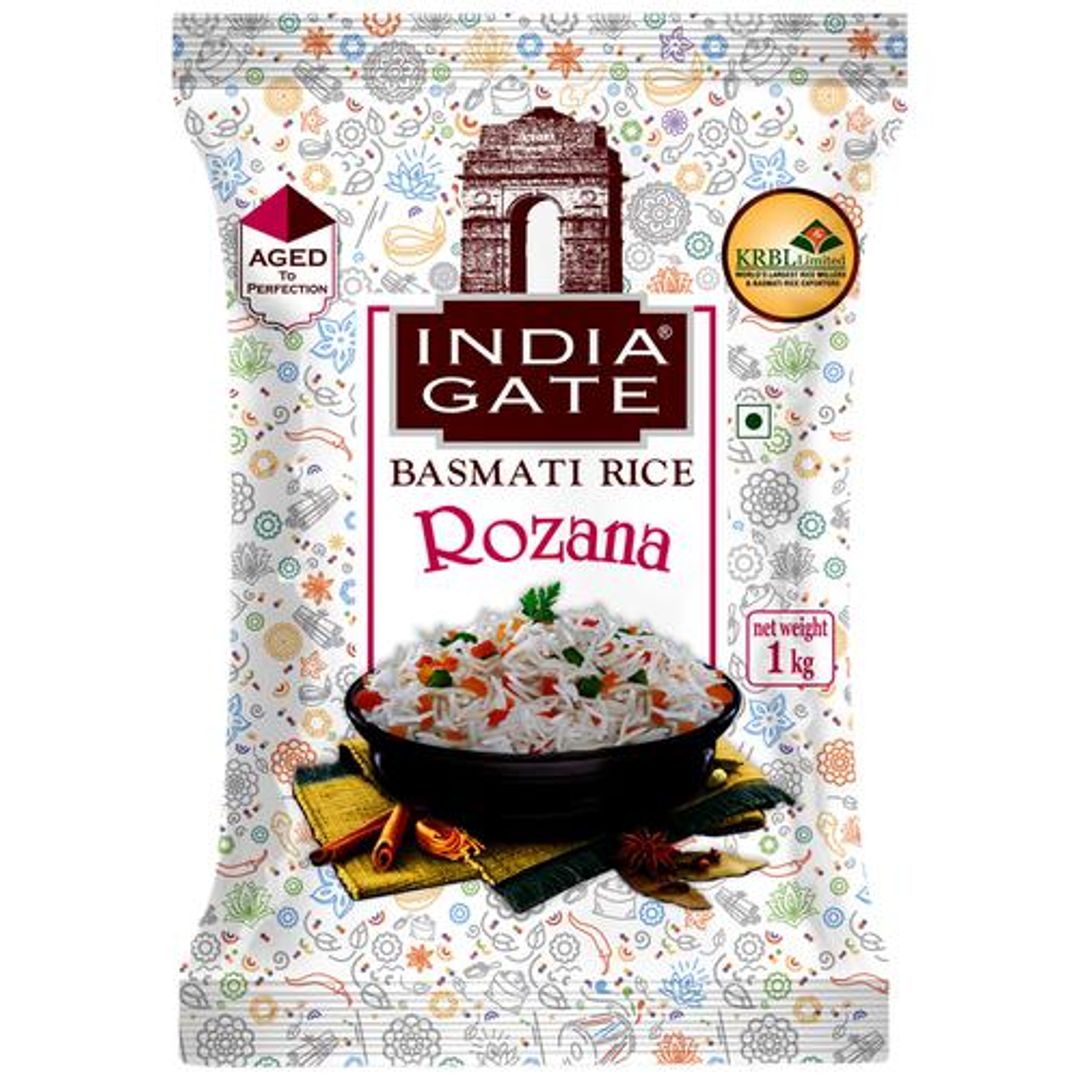India Gate Basmati Rice/Basmati Akki - Feast Rozzana, 1 kg Pouch