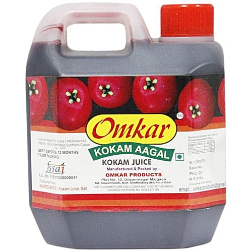 Omkar Juice - Kokum, 500 ml Can Zero Fat