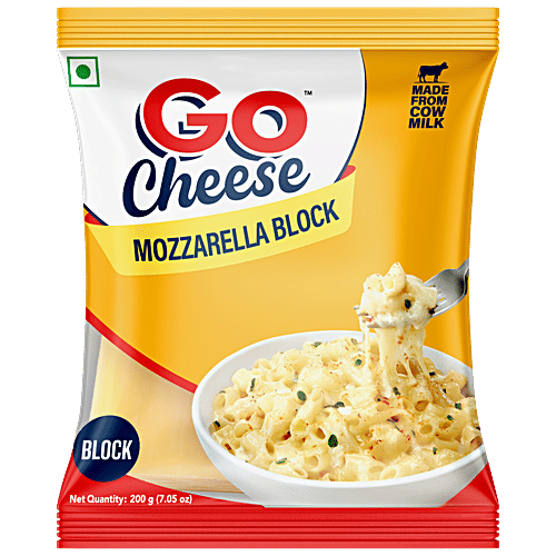 Go Cheese Mozzarella Block, 200 g Made from Cow's milk