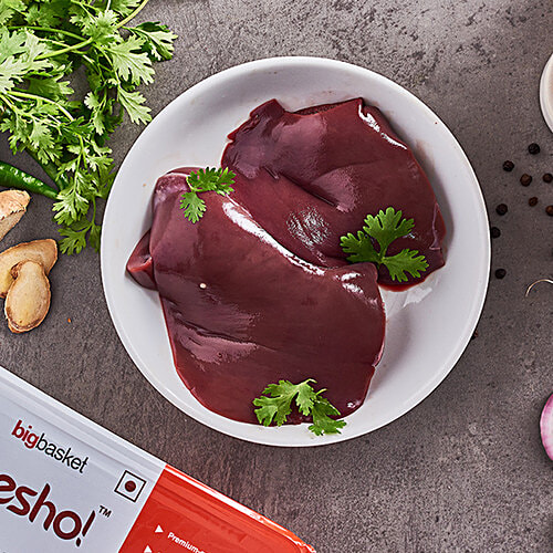 Fresho Mutton - Liver, Antibiotic Residue-Free, Growth Hormone-Free, 500 g  