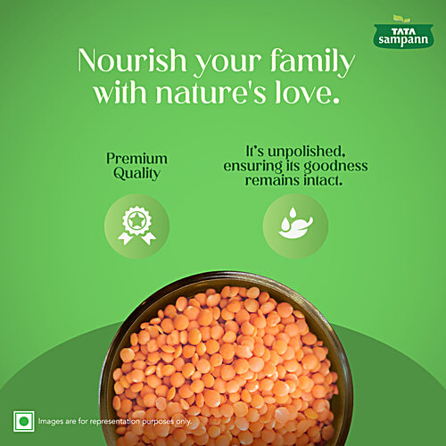 Tata Sampann Unpolished Masoor Dal - Whole, 1 Kg Pouch 