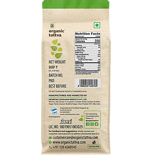 Organic Tattva Organic - Arhar (Tur) Dal, 1 kg Pouch 